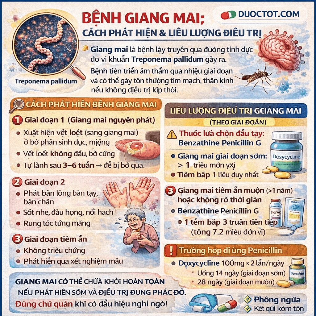 Bệnh giang mai: Cách phát hiện & Liều lượng điều trị